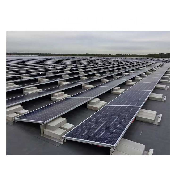 New Solar Flat Roof Ballasted Mounting Frames Ground System Install PV Panel Non Penetrating Rail Less Racking Racking Support Solar Roof Bracket