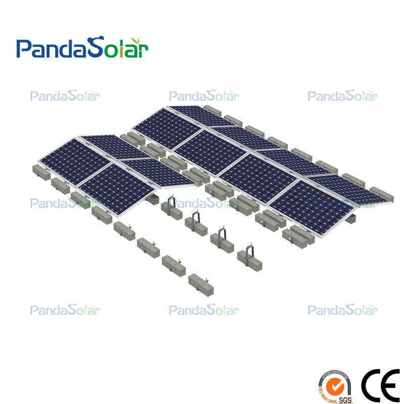 Custom Concrete Steel Solar Ballasted Brackets Flat Roof Mounting System Installed Easily