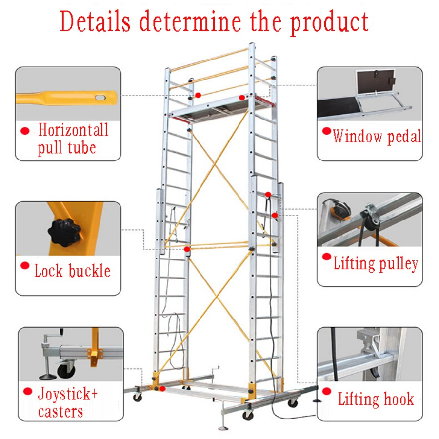 230kg Capacity Lifting Rope Suspended Working Lift Aerial Tower Ladder Lifting Platform