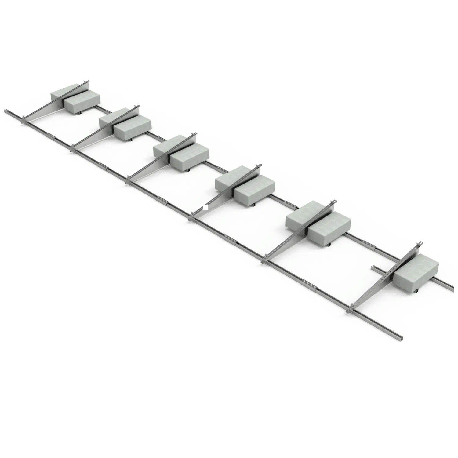 Flat Roof Ballasted Component PV Support Structure Solar Mounting System