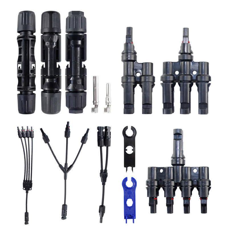 Copper Material Mc4 Solar Connector 1p Adaptor DC Connector for PV Cable