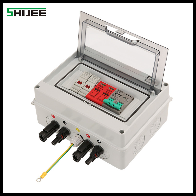 Shijee Waterproof UV Resistant MCB Waysolar Panel Junction Box IP67 Plastic Distribution Breaker Box Suzhou Junction Box DC Solar PV Photovoltaic Combiner Box