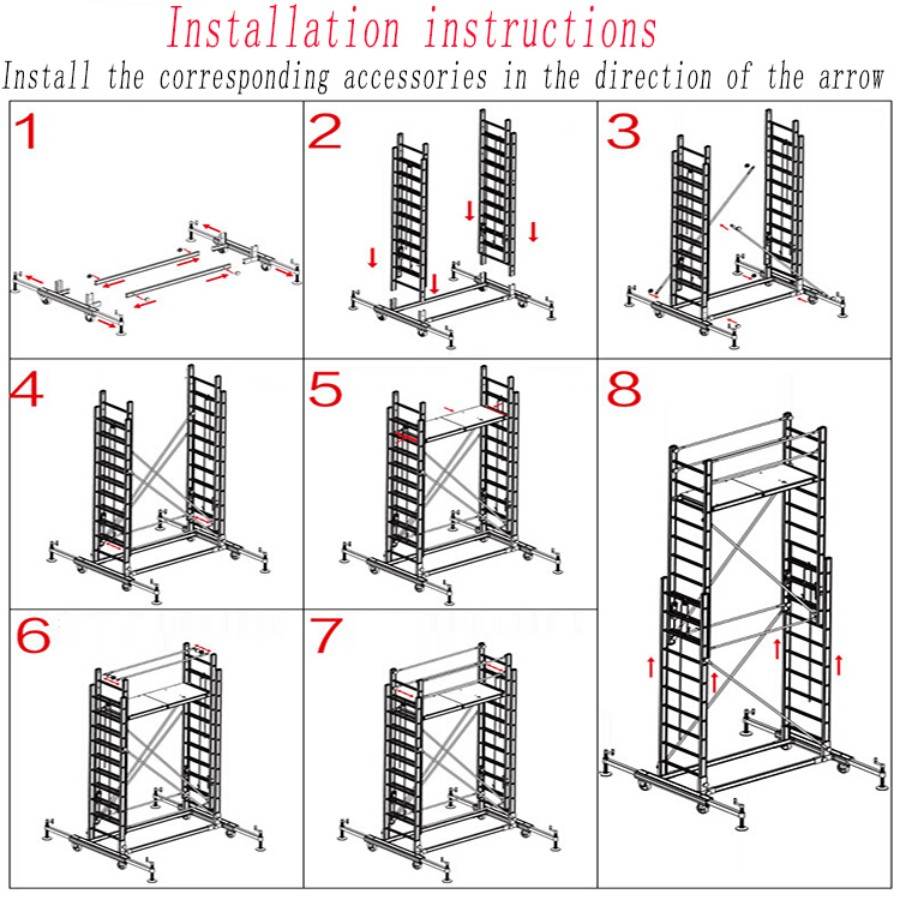 230kg Capacity Lifting Rope Suspended Working Lift Aerial Tower Ladder Lifting Platform