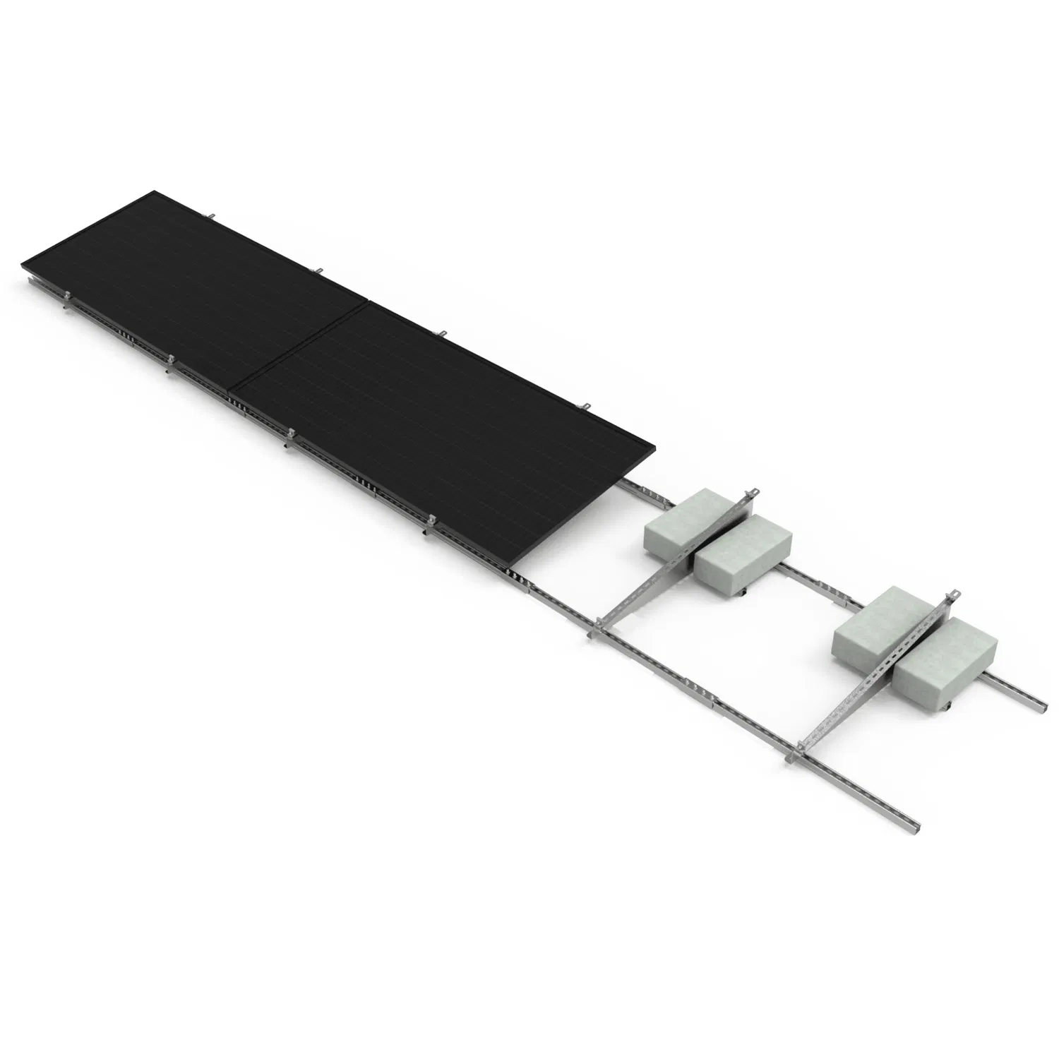 Flat Roof Ballasted Component PV Support Structure Solar Mounting System