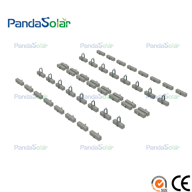 Custom Concrete Steel Solar Ballasted Brackets Flat Roof Mounting System Installed Easily