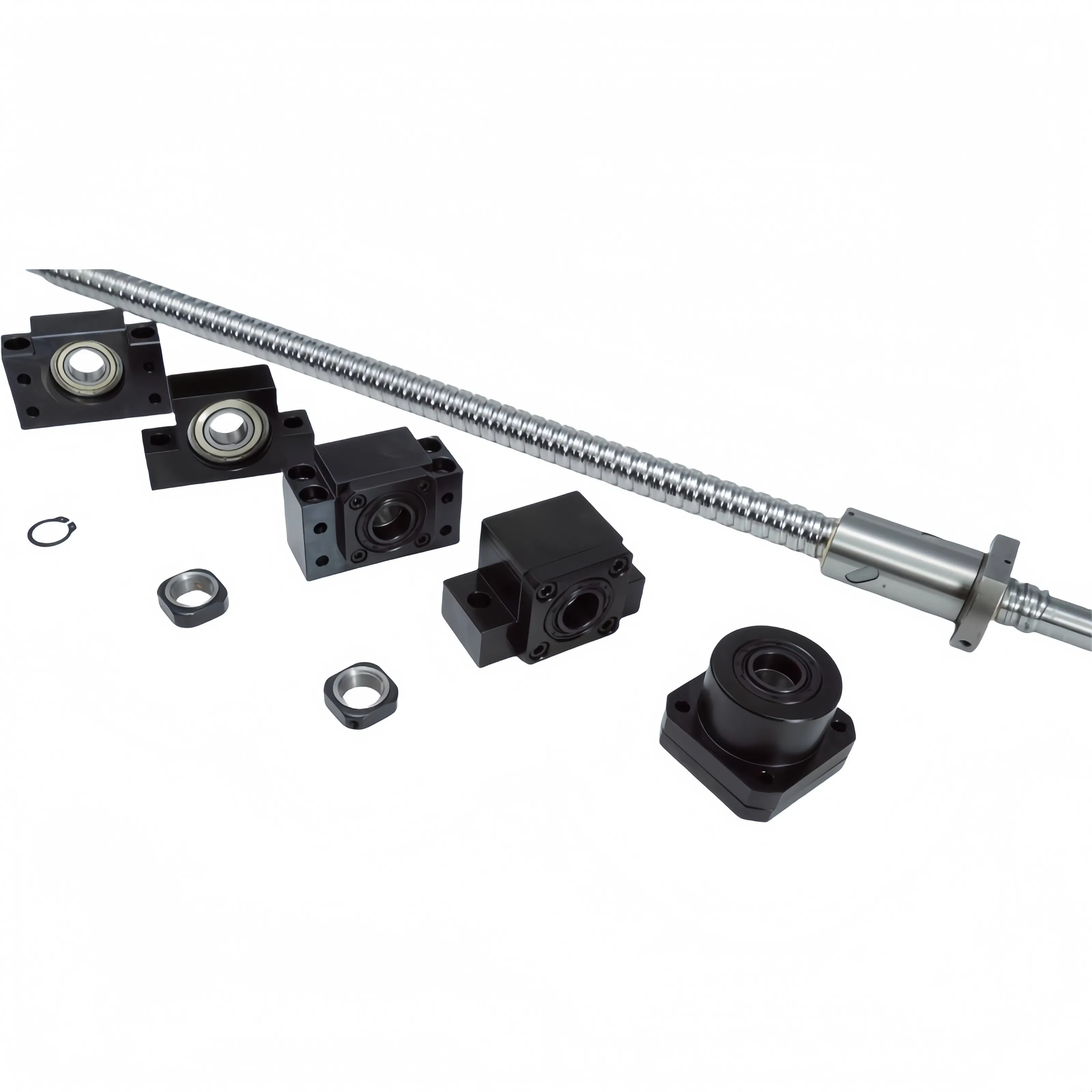 Precision C3 C5 C7 Ground Rolled Roller Right and Left Hand Thread Big/Miniature Steel Linear Motion Shaft Lead (4mm-100mm) with Nut for CNC Machine Ball Screw