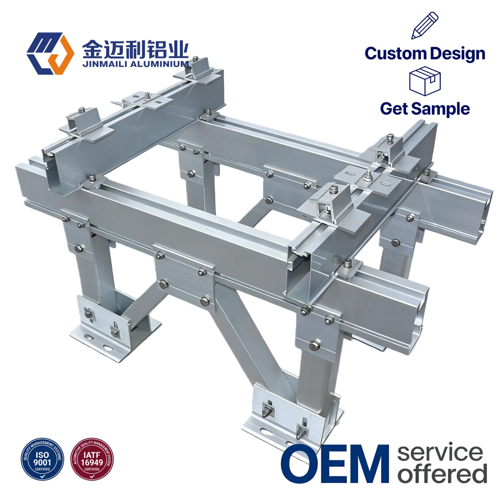 All-in-One Solar Energy System Mounting Kit-Includes Aluminum Extrusion Rails, End Clamps &amp; Ground Screws for Fast PV Panel Installation