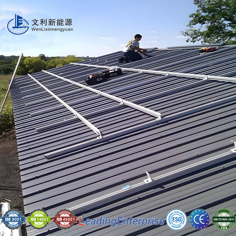 Solar Ballasted Roof Mounting System with Flat Roof Steel Rack Galvanized Steel Channel Profile