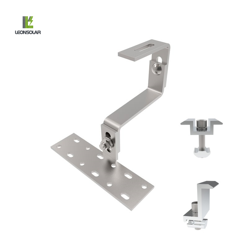 Solar Mounting System Power Mount Bracket Tile Roof Double Adustable Bracket Hook for Panel