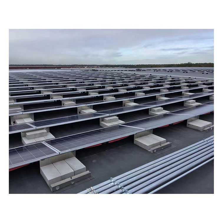 New Solar Flat Roof Ballasted Mounting Frames Ground System Install PV Panel Non Penetrating Rail Less Racking Racking Support Solar Roof Bracket