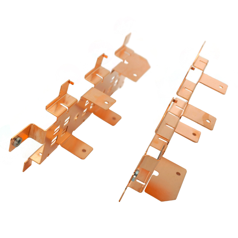 Customized Rivet Pressing Bent Busbar Bracket in High-Quality Copper Material