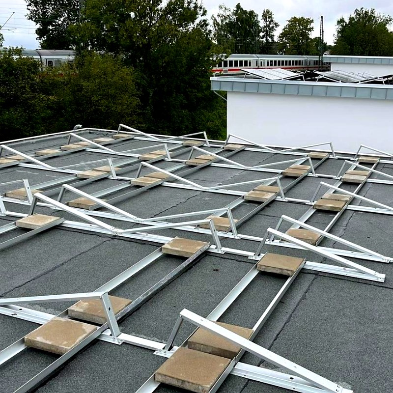 Low Cost Solar Ballasted Flat Roof Mounting System Solar Panel Structures