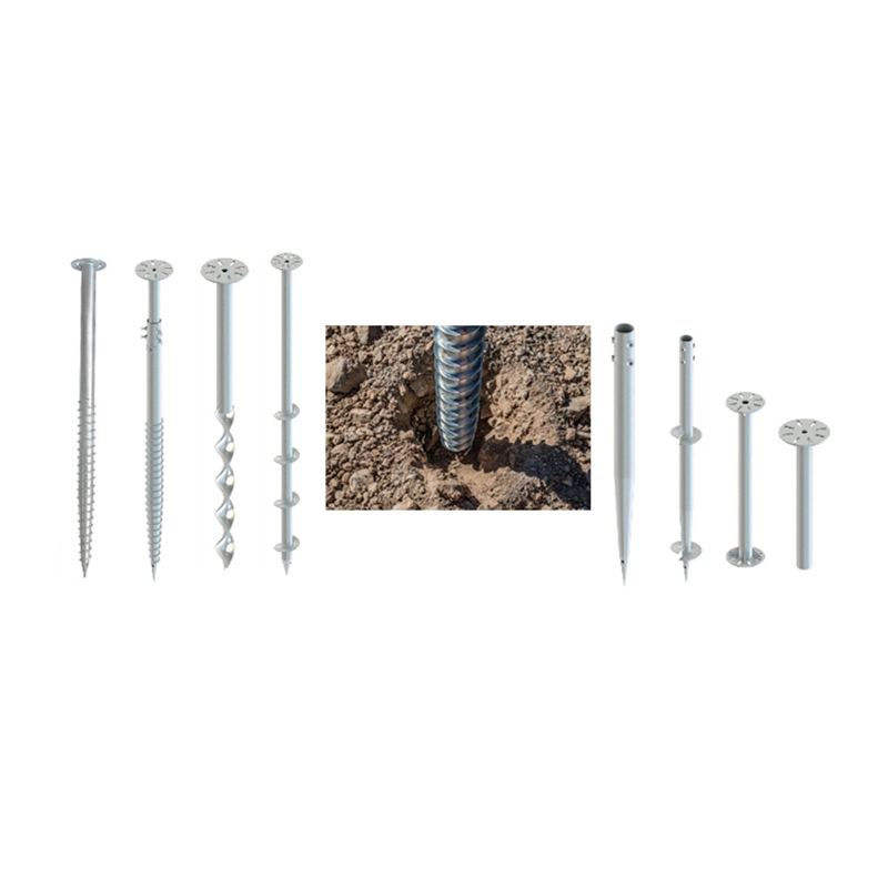 Adjustable Ground Anchors Foundation Pile Galvanized Solar Ground Screw