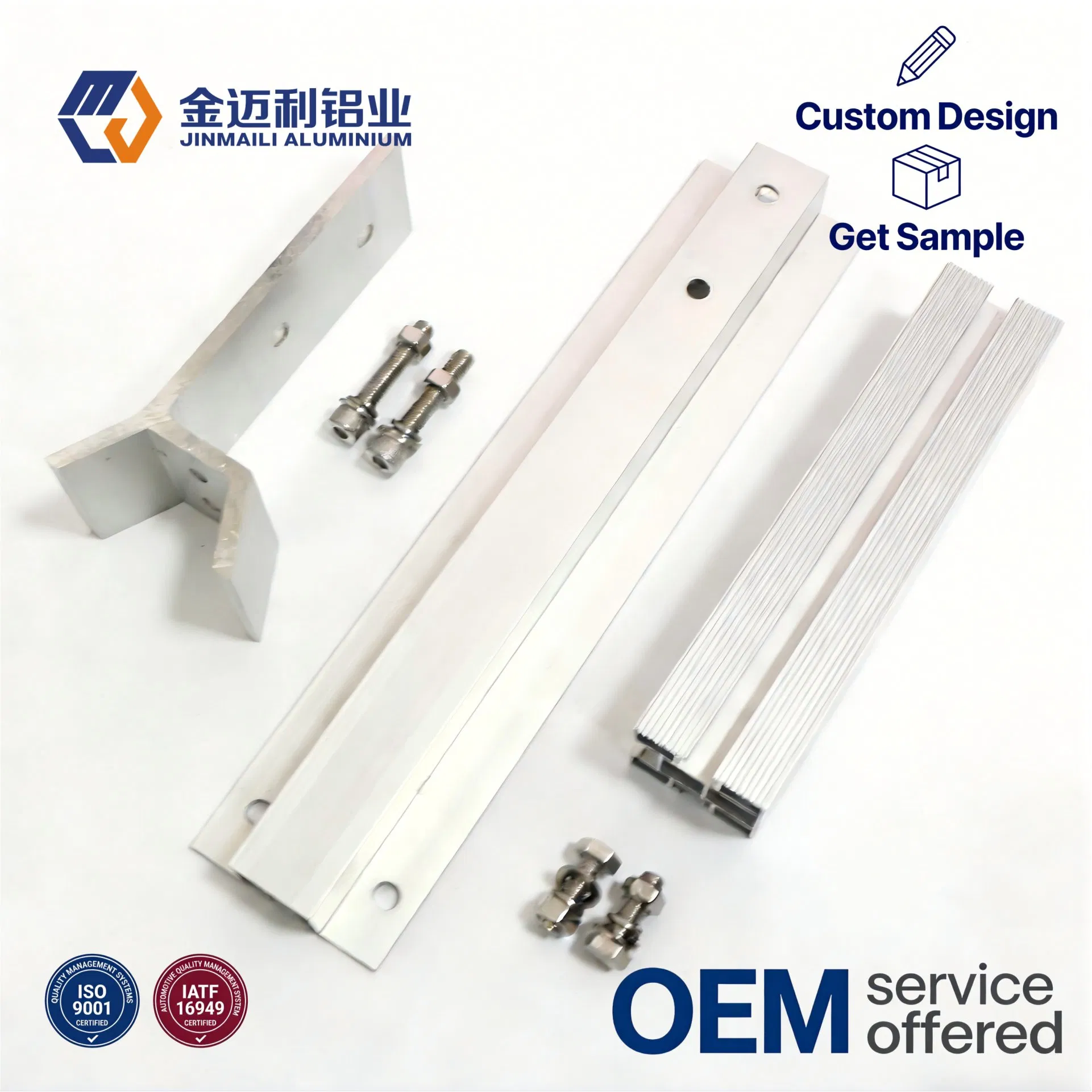 Aluminum Extrusion Solar Mounting System with Electrophoretic Oxida Guide Rail-High-Strength Bracket for Rooftop Solar Panel Installation