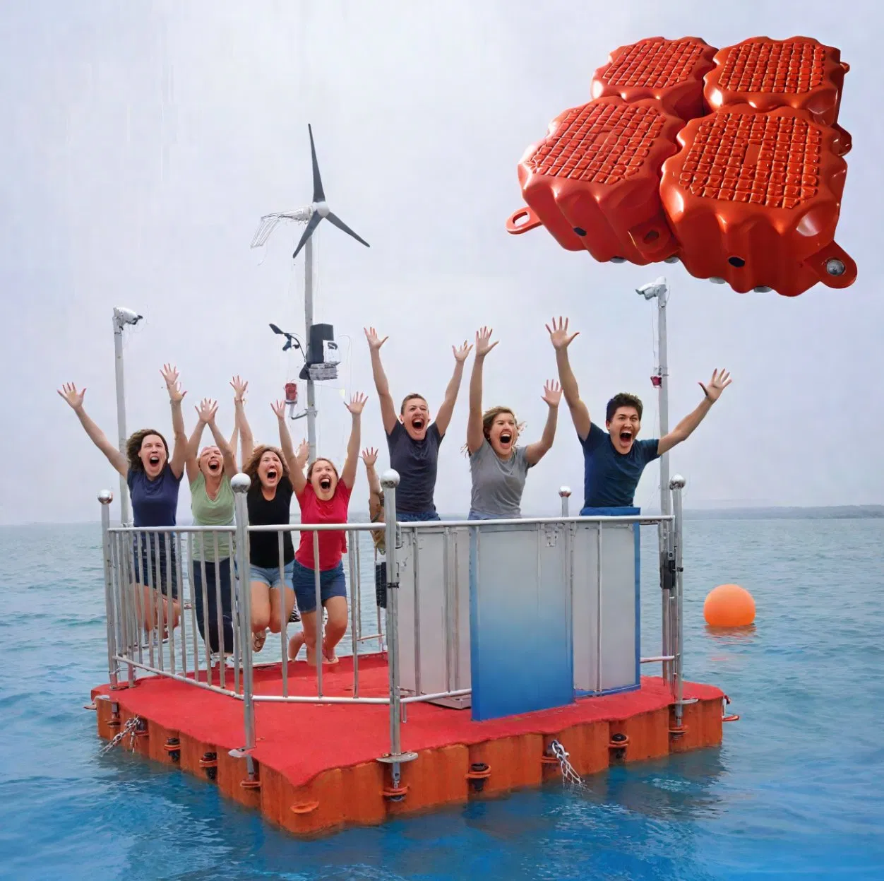 OEM/ODM HDPE Pontoon Cubes for Emergency Rescue Platforms/Water Parks/ Solar Platforms