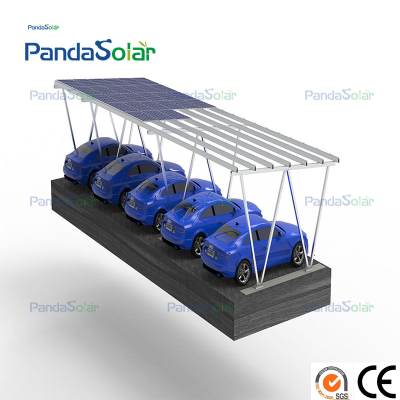 Pandasolar Customizable Aluminum PV Carport Structure for Solar Panel Parking Carport Manufacturer