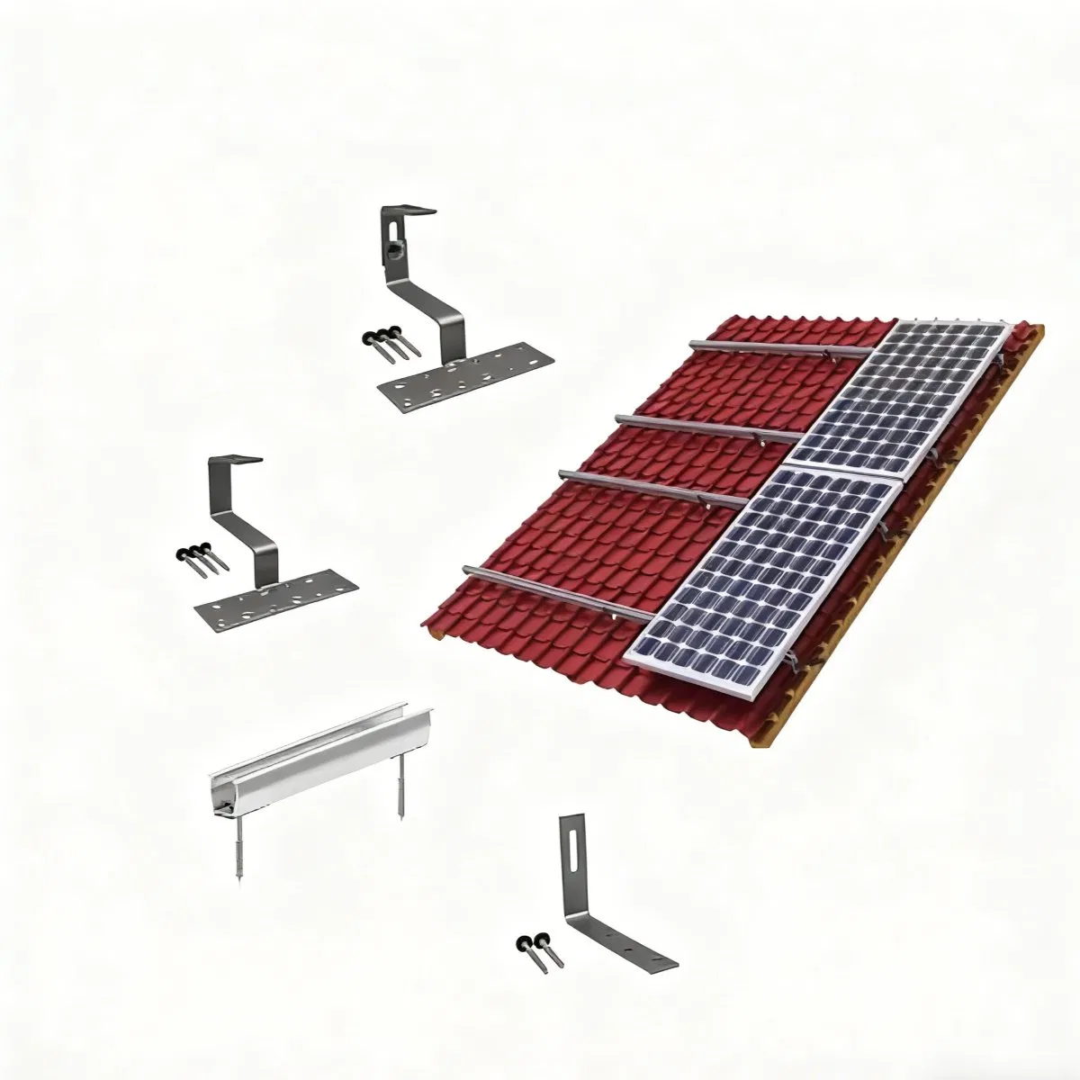 Dwin-CE Adjustable Solar Tile Bracket Roof J Hook Solar