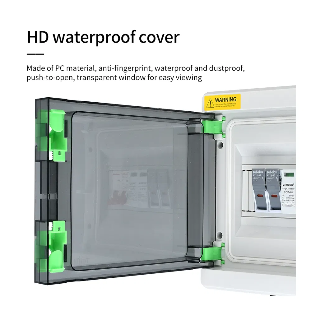 Tulabu PV 1/1 IP65 1 in 1out 1/2/3/4 Strings Array 16A 500V 1000V DC Solar PV Combiner Box for Solar System