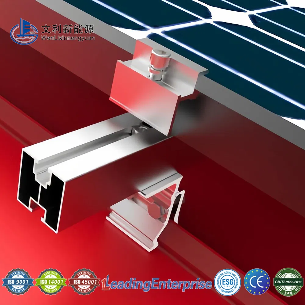 Solar Ballasted Roof Mounting System with Flat Roof Steel Rack Galvanized Steel Channel Profile