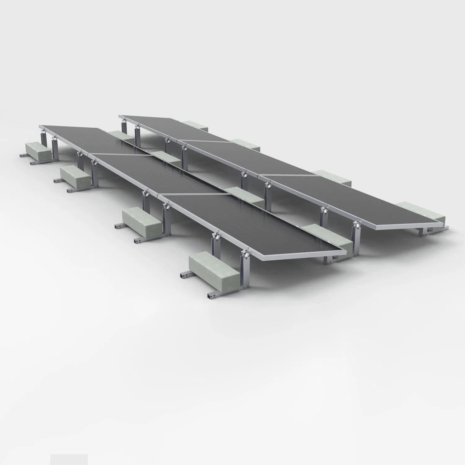 Solar Panel Support Structure Flat Roof Ballasted Photovoltaic Mounting System
