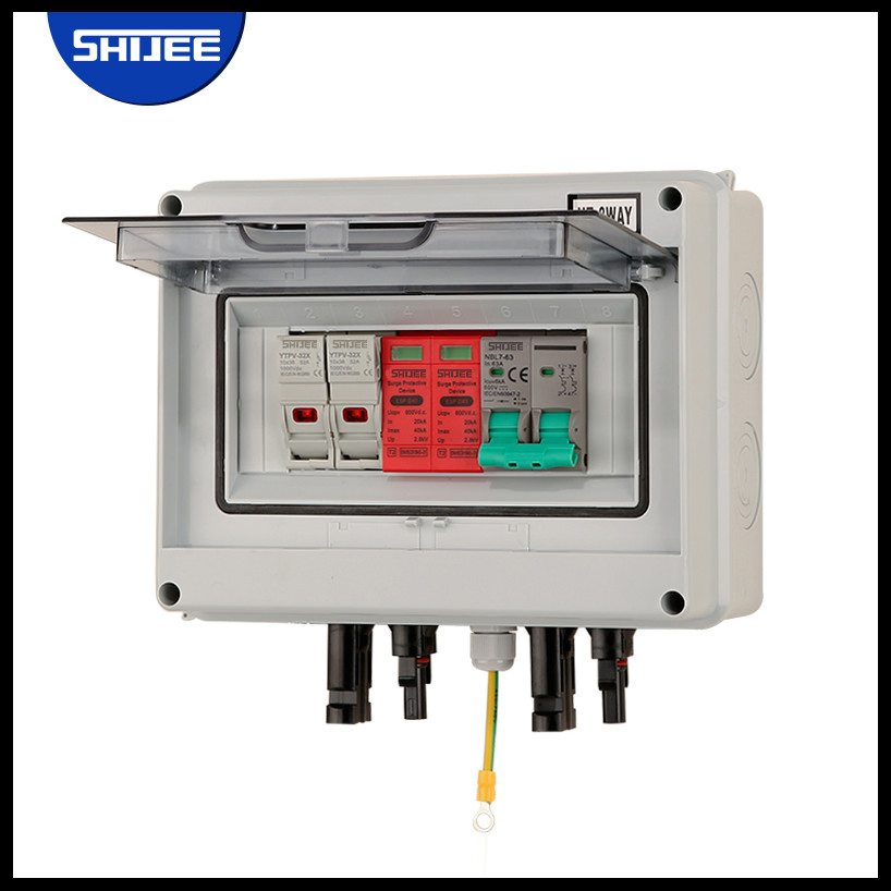 Shijee Waterproof UV Resistant MCB Waysolar Panel Junction Box IP67 Plastic Distribution Breaker Box Suzhou Junction Box DC Solar PV Photovoltaic Combiner Box