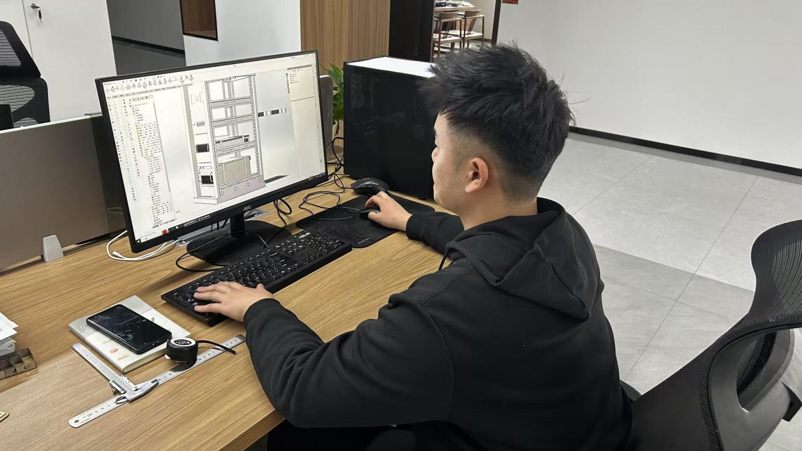Engineering drawing design process at Sophpower Electronics R&D department