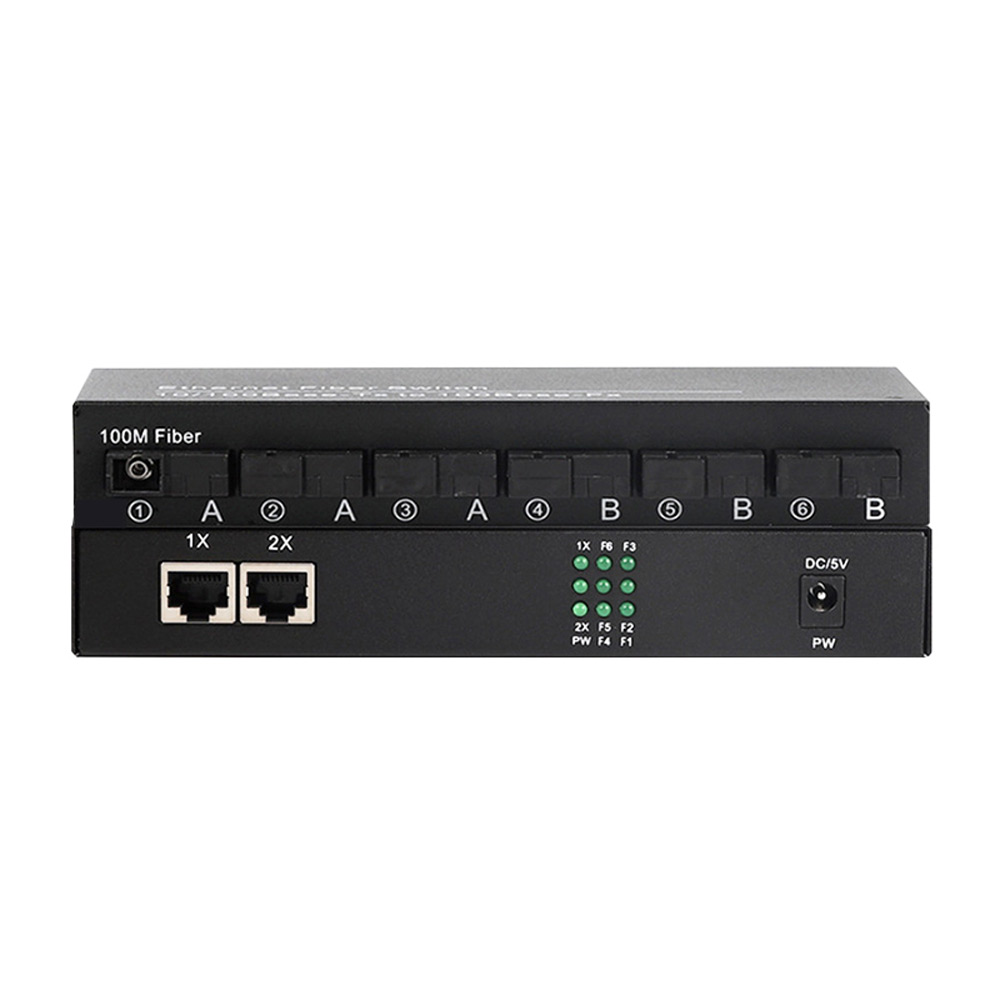 INFICOMO RD-FE602 10/100Mbps Fast Ethernet Switch Convert 80KM Fiber Optical Media Converter Single Mode 2*RJ45 6*SC 6 Ports
