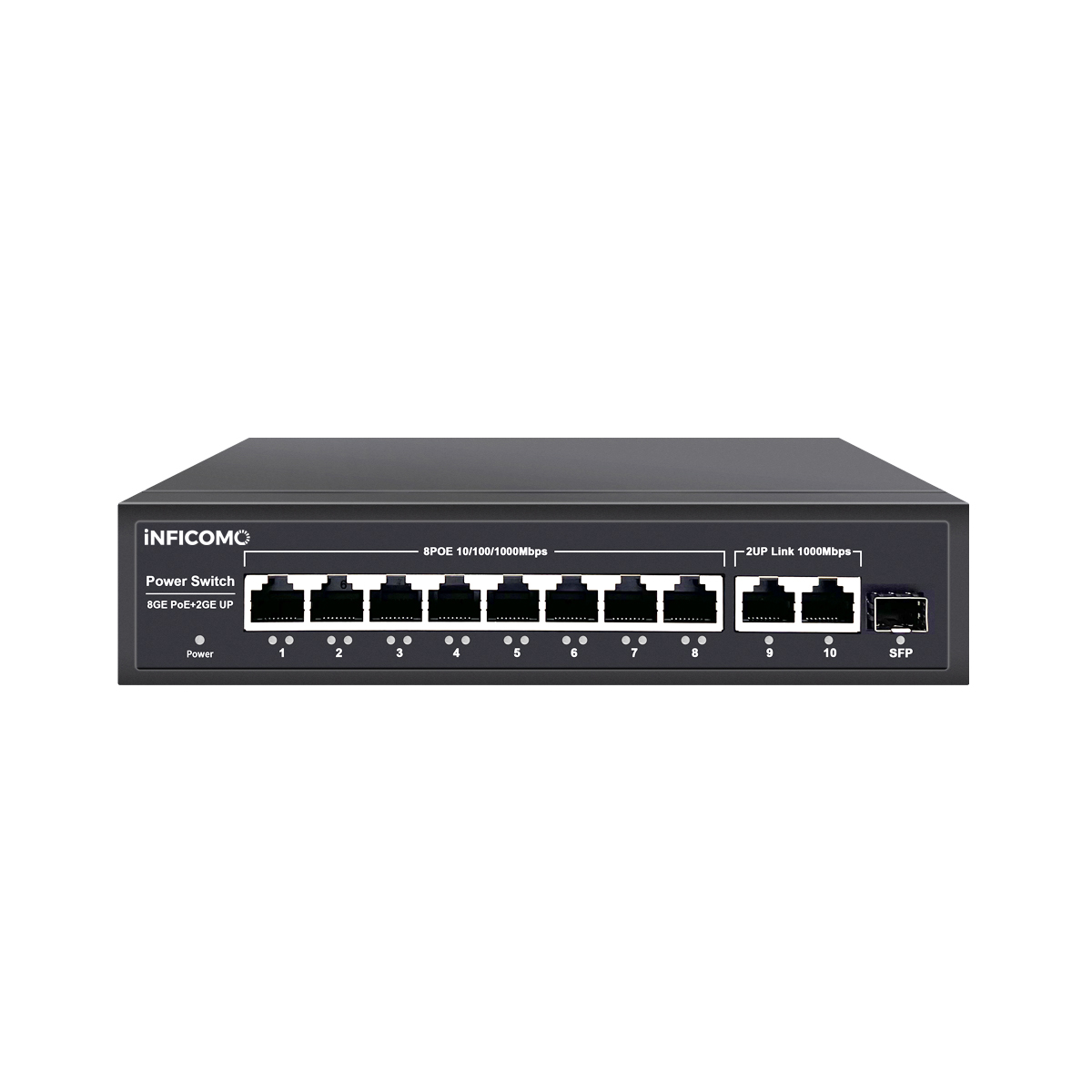 Full Gigabit 10/100/1000Mbps Network Switch 120W High Power Fiber 8 Ports PoE Switch for IP CCTV Inficomo RD-G08P21U120 22Gbps