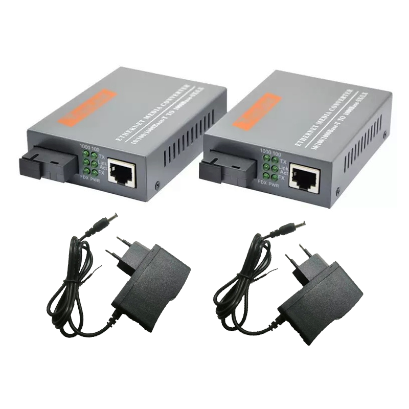 1000Base-Tx to 1000Base -RX Single Mode Dual Fiber Fast Ethernet HTB-GS-03 20km Fiber Media Converter 20km