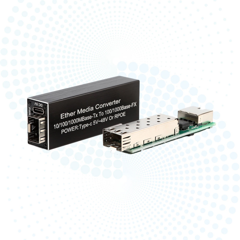 High Quality MINI Fiber Optical Transceiver SFP to Self-adaptive 10/100/1000Mbps Media Converter