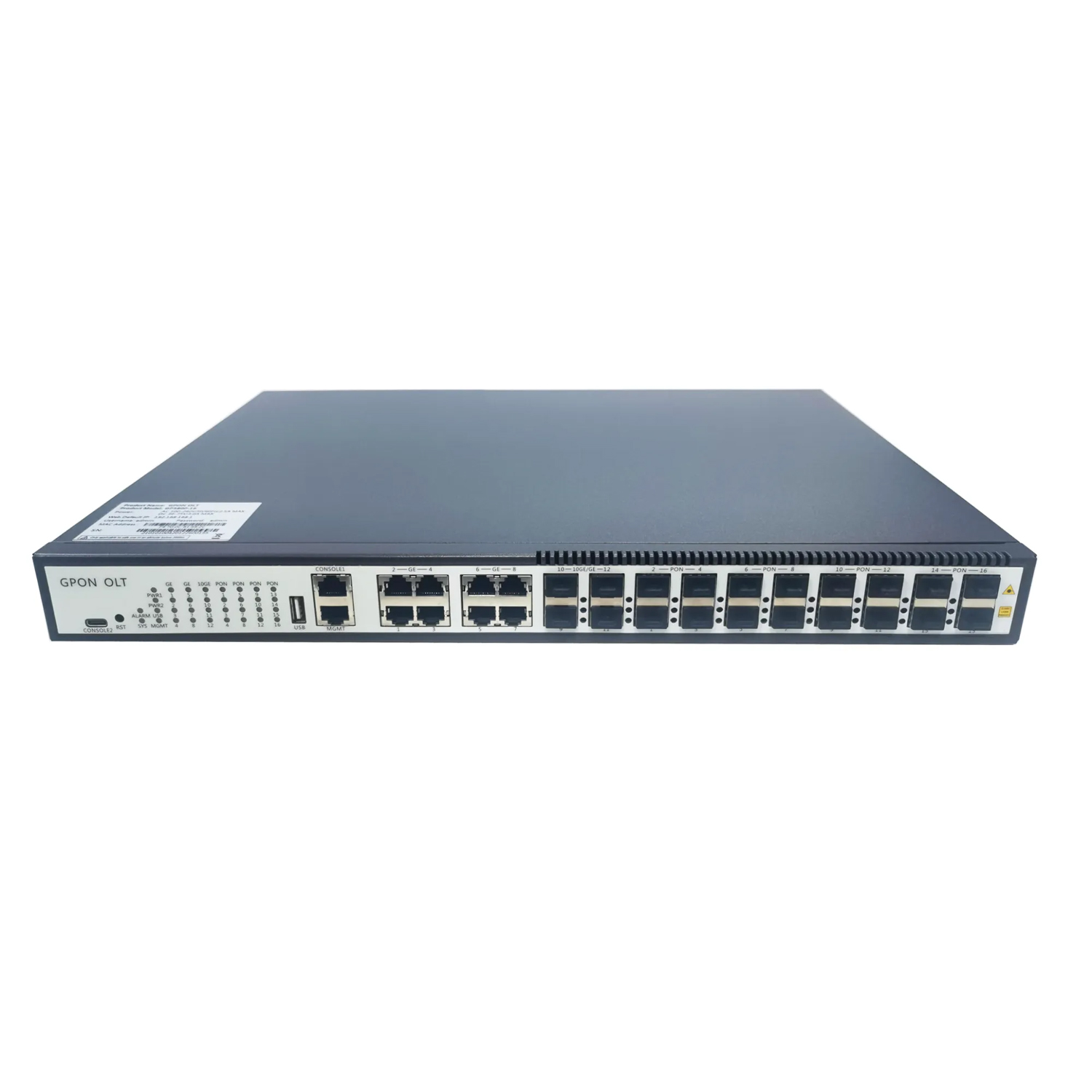 Smart GPON OLT 16 Port FTTH 2*10G SFP+ RJ45 1U 19 Inch G5600V16 3 Year Warranty