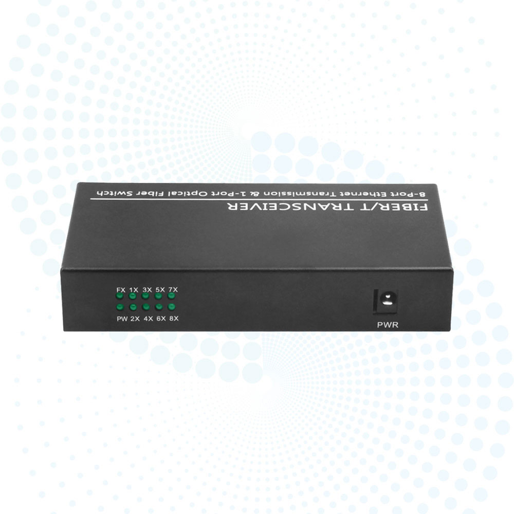 Wholesale 1000Base-Fx to 8*10/100/1000Base-Tx Gigabit Media Converter 20km SC DC12V
