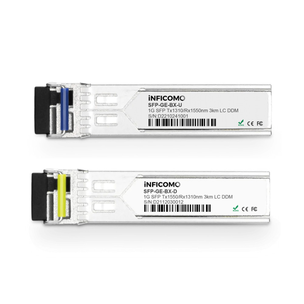 Fully-compatible 1.25G SFP BIDI 1310nm/1550nm 3km LC DDM Simplex Fiber Optic Transceivers Module