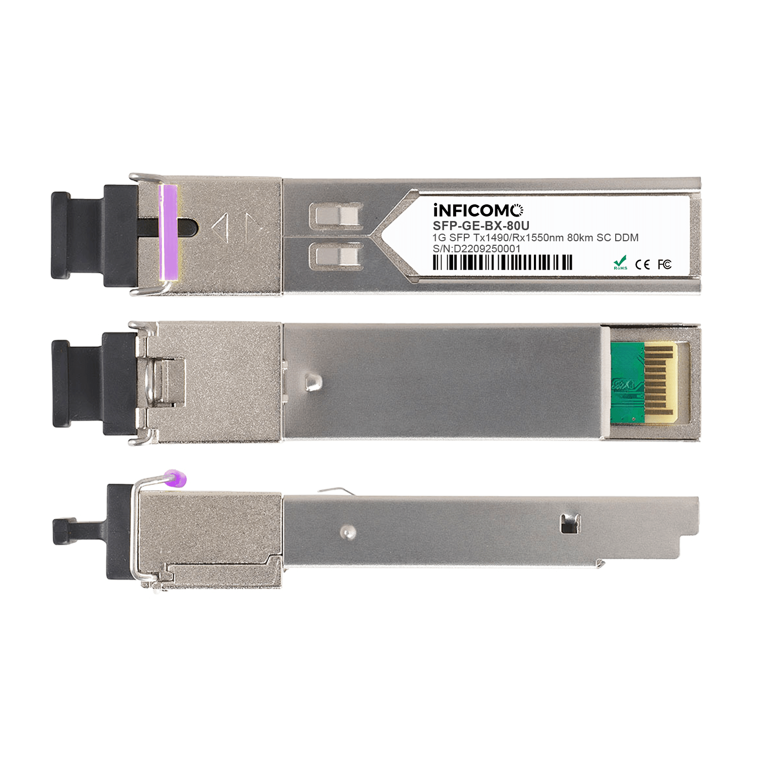 1.25G BIDI SC Connector Optical Transceivers Module 80km SMF/80km1.25G BIDI/80km DFB SFP Ethernet Communication