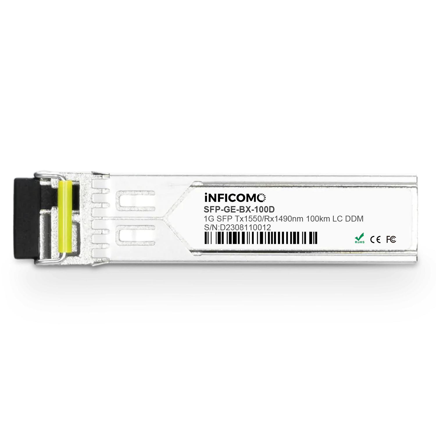 Interference-resistant 1.25G ZR 100KM BIDI SFP 1490nm/1550nm LC Simplex Fiber Optic Transceiver Module