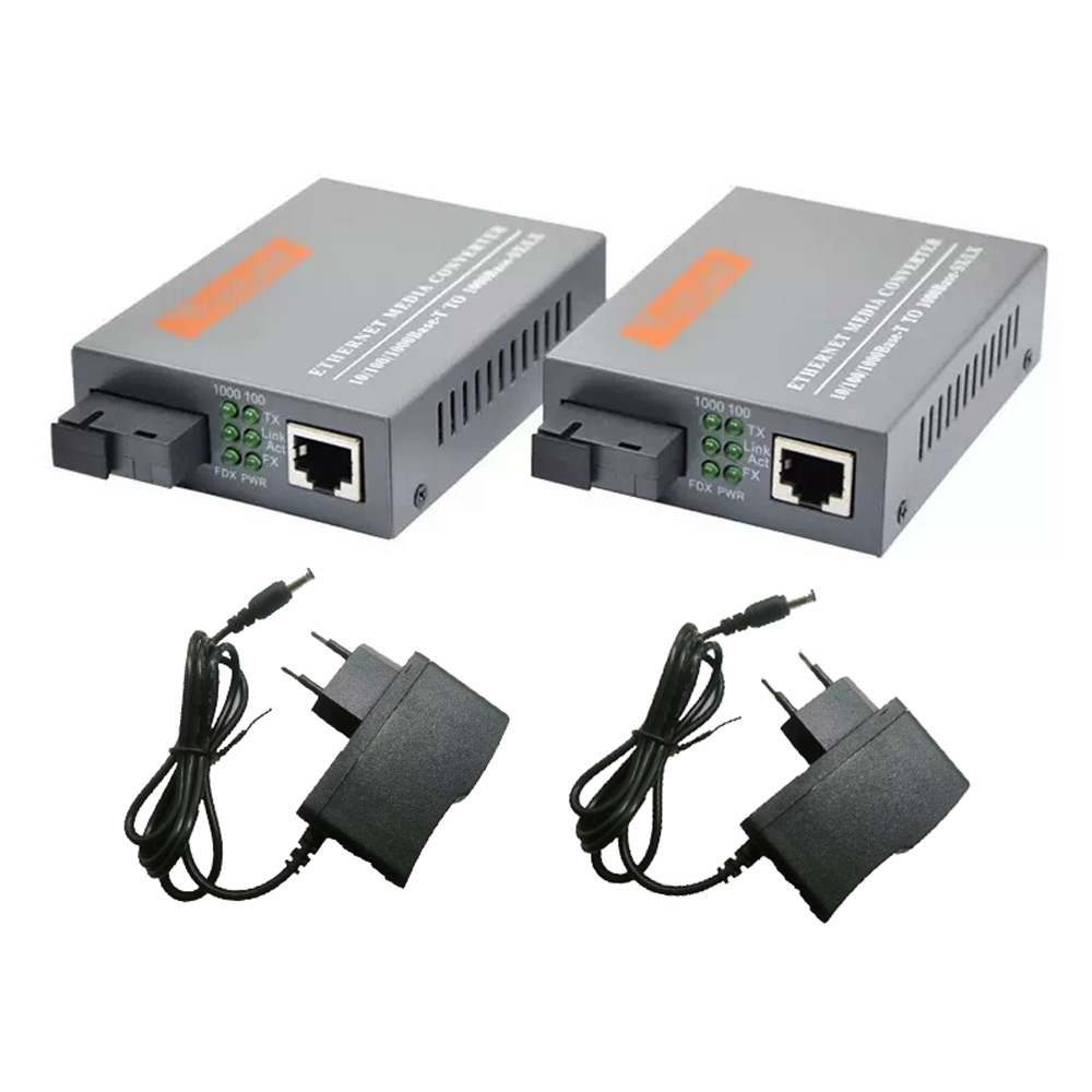 10/100/1000Mbps Single Mode 20km Bidi Gigabit Media Converter Simplex SC Fiber Transceiver