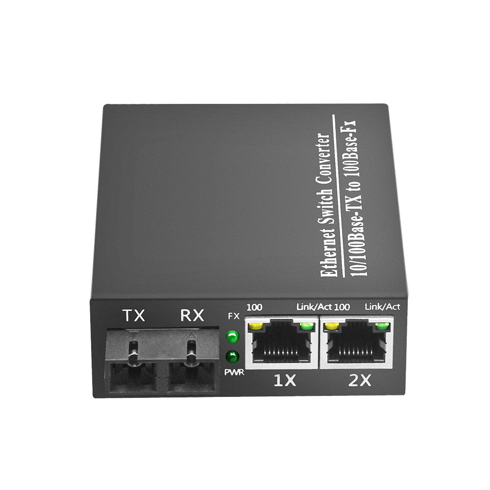 Single Mode SC Fiber Optic Converter 20KM Port Range RJ45 Media Optical Fiber Wired LAN 1310/1550nm Wavelength -20~50