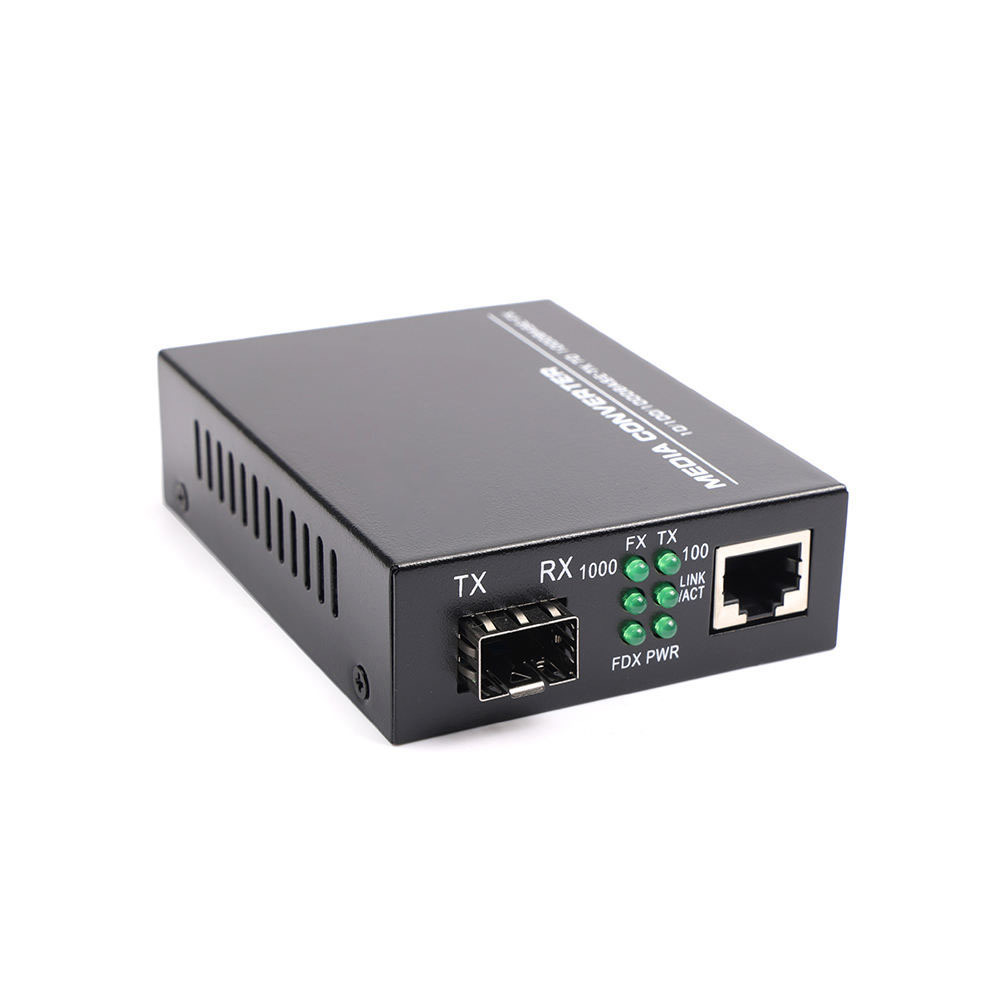 Gigabit Ethernet 10/100/1000M SFP Port Optical Fiber Media Converter