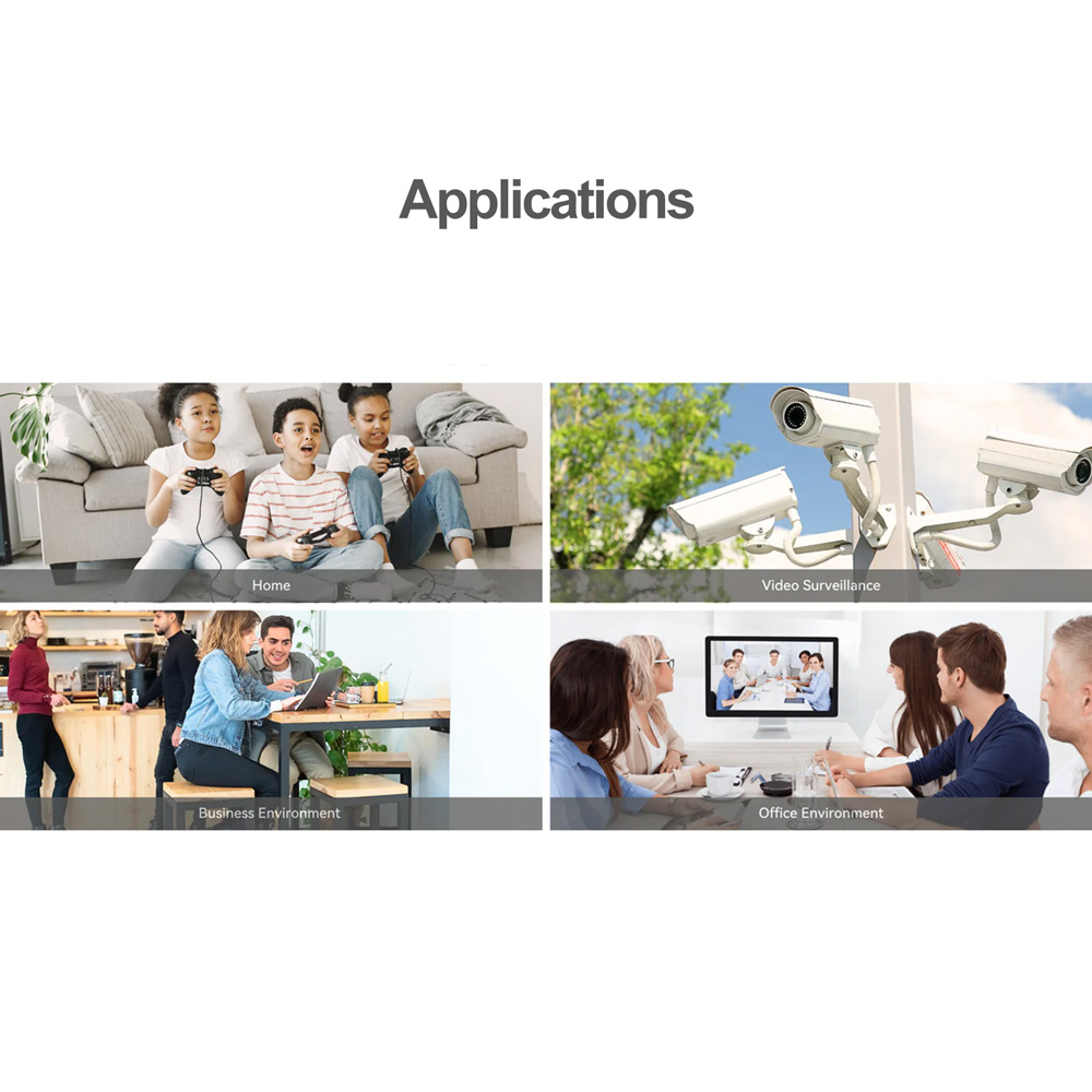 Stable Transmission up to 300 Meters Ai 8 Ports 100Mbps 48V PoE Switch for CCTV PC & Camera