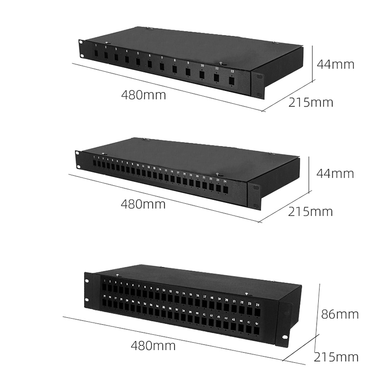 4/8/12/24 Port Optical Fiber Cable Box 48 Cores LC/SC Square Terminal Distribution Frame