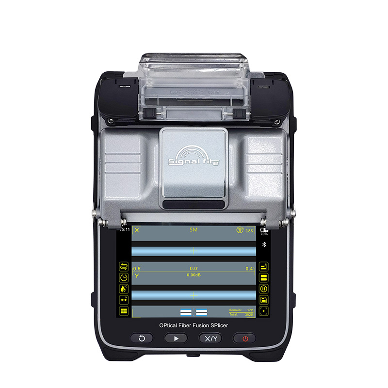 AI-7C FTTH Fiber Fusion Splicer Six-motor Auto Focus 1260-1650nm Wavelength 8s Splicing Time 7800mAh Battery 18-Month Warranty