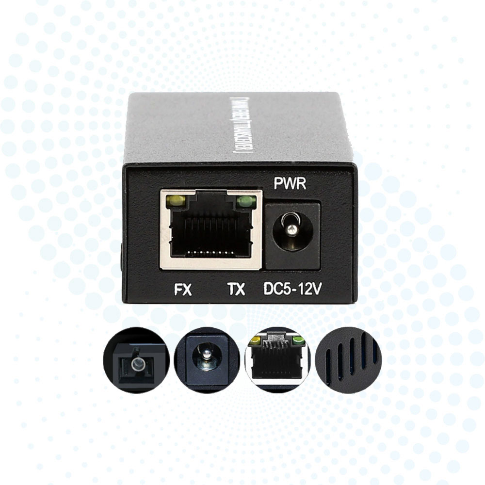 OEM Mini Gigabit Fiber Media Converter 10/100/1000Mbps 20km Bidi SC DC5V for CCTV