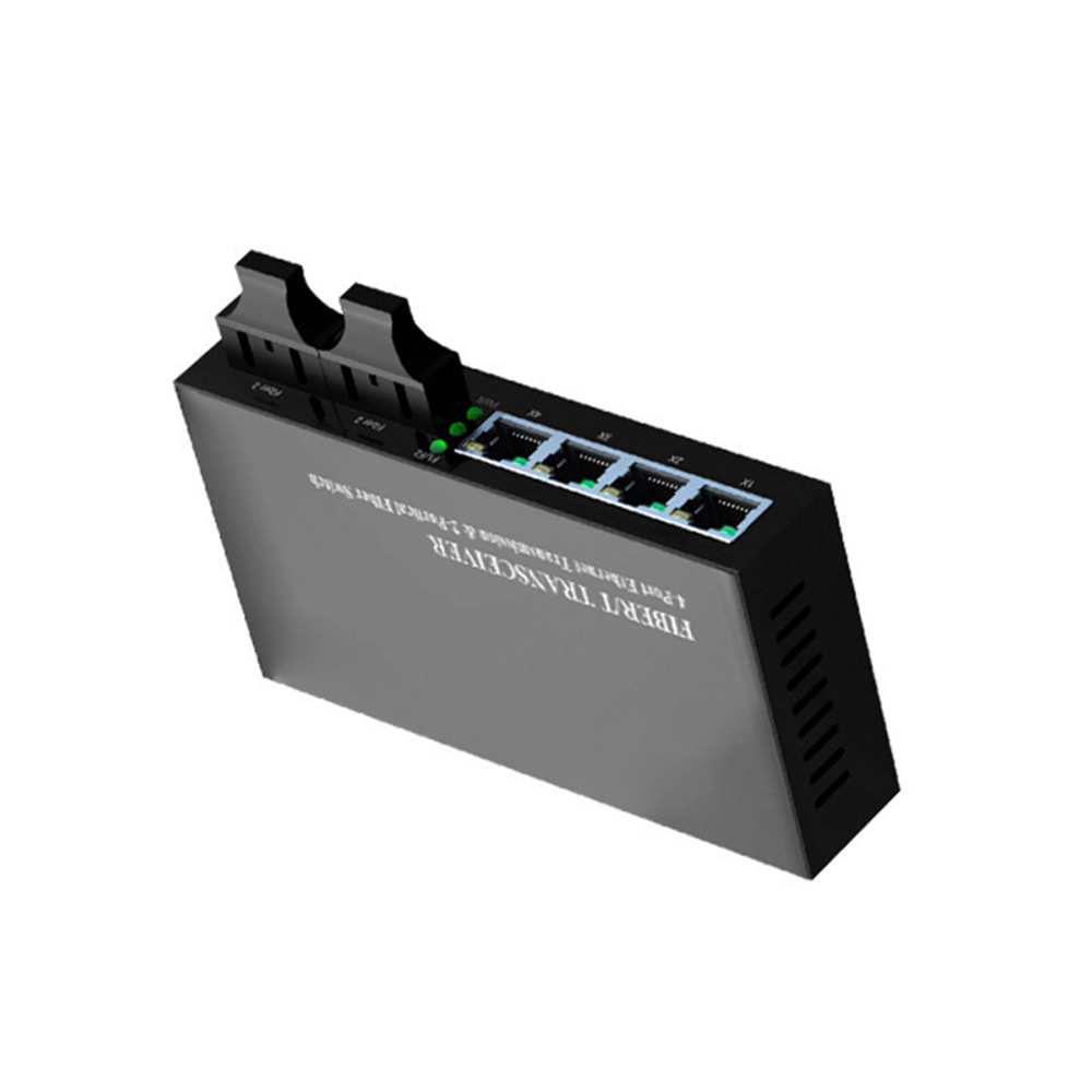 Wholesale 2*1000Base-Fx to 8*10/100/1000Base-Tx Gigabit Media Converter 20km SC DC12V