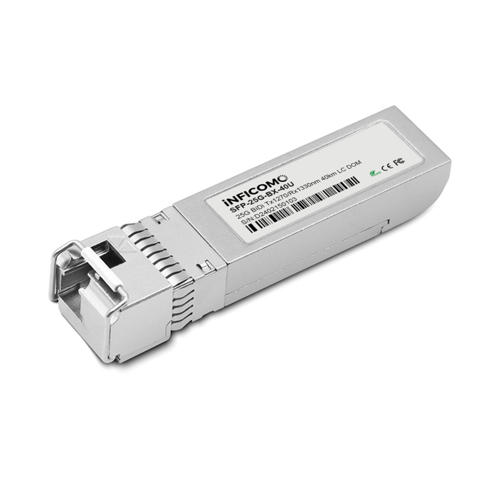 25G SFP28 BIDI 40km 1270nm/1330nm Single Mode Fiber Optic Transceivers WDM Module