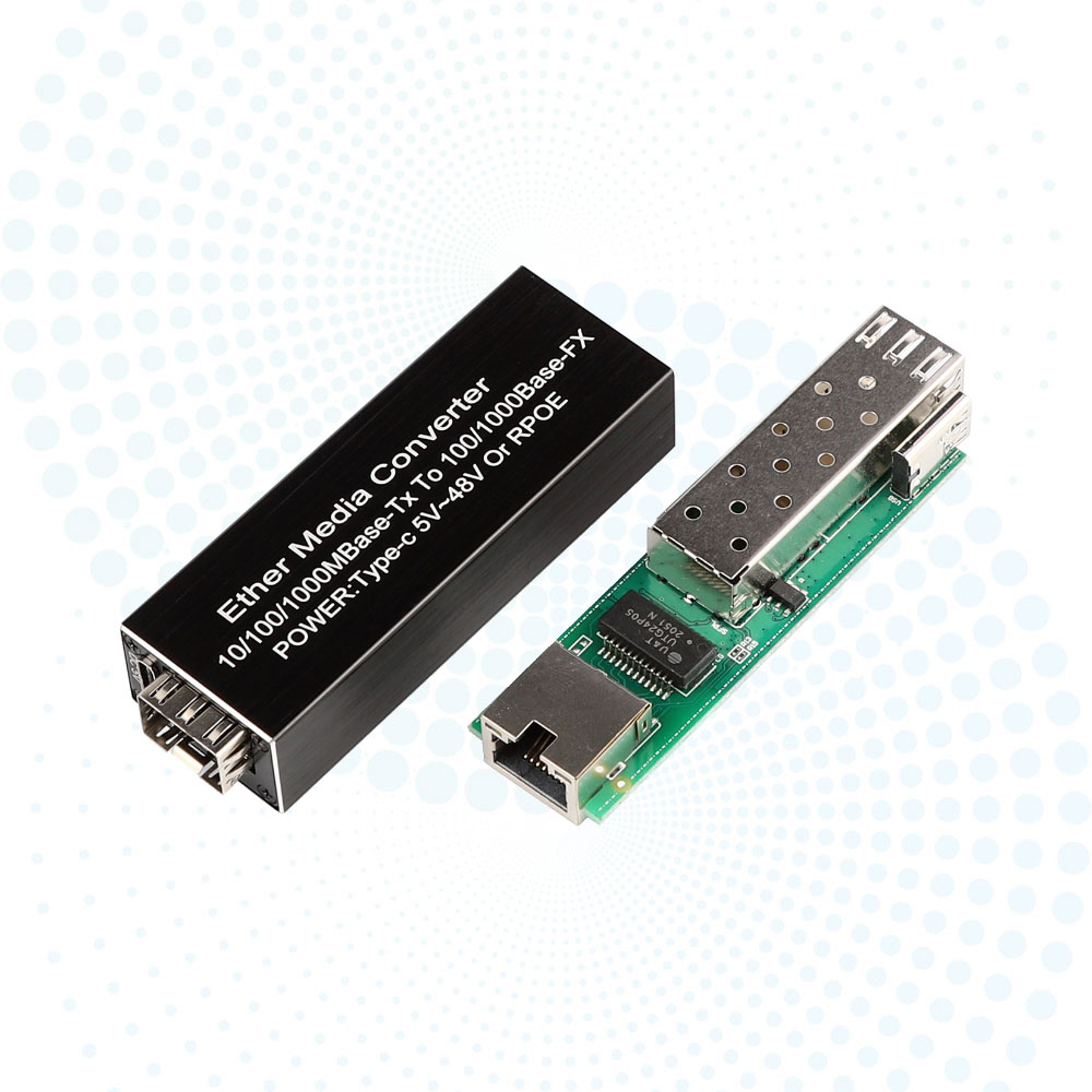 High Quality MINI Fiber Optical Transceiver SFP to Self-adaptive 10/100/1000Mbps Media Converter