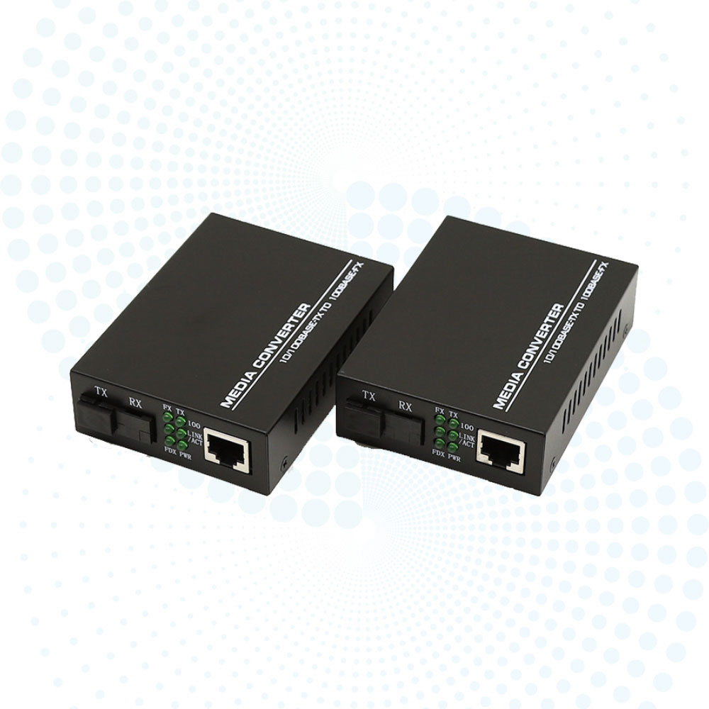 Fiber Media Converter 10/100Mbps 1*Simplex SC -1*LAN SM 20km SC DC5V Power Supply with High Quality