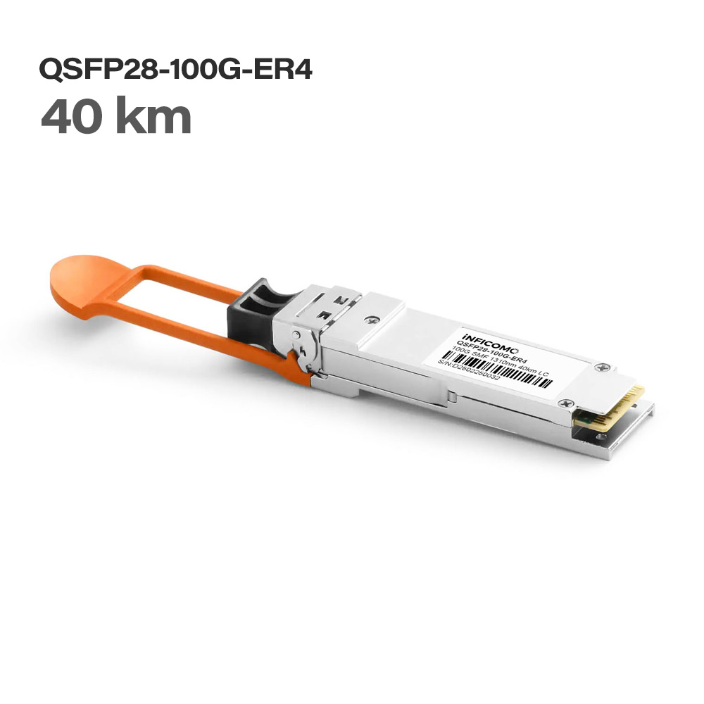 100Gbps QSFP28 ER4 Transceiver 40km 1310nm Single Mode Duplex LC Fiber Optical Module