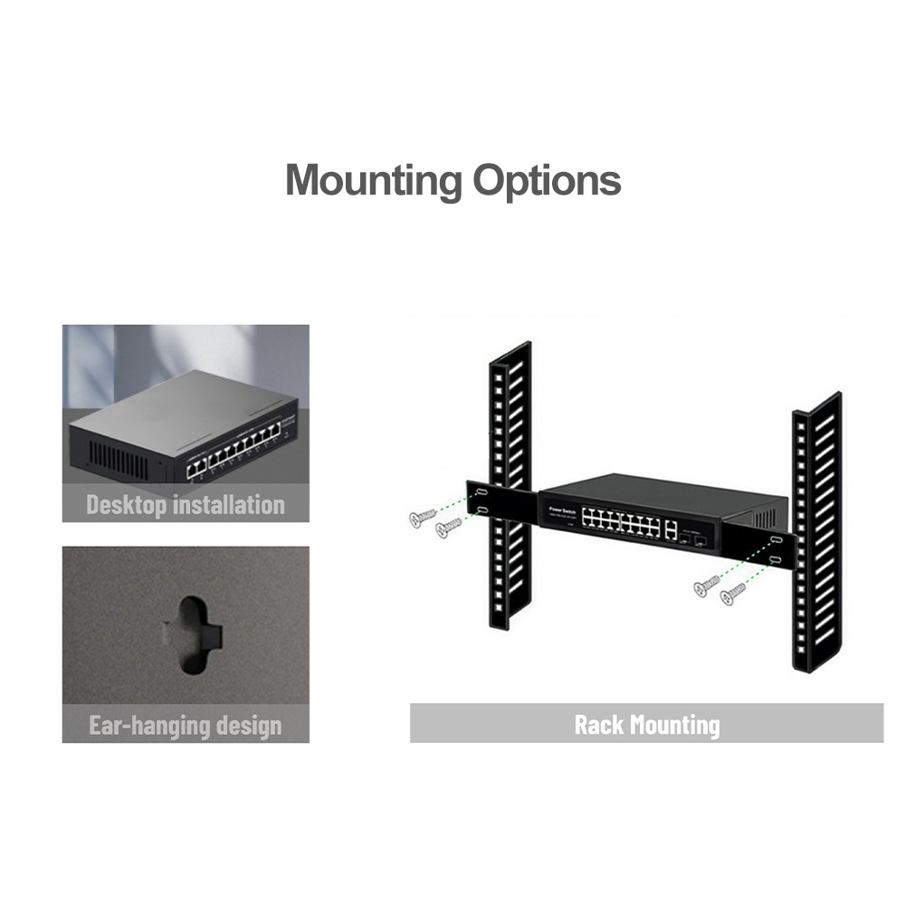 Factory Directly 10/100M Unmanage Ethernet RJ45 POE Switch 8 POE+2 Uplink for Camera TV PC