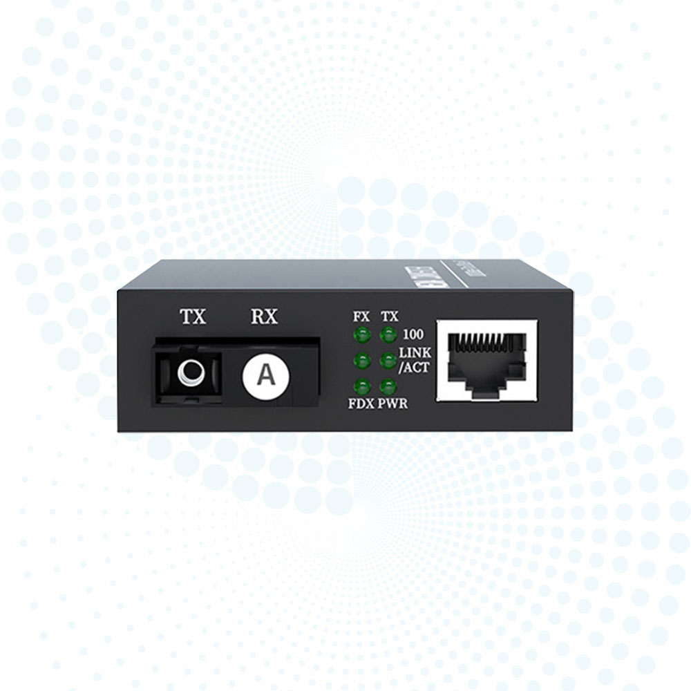 Fiber Media Converter 10/100Mbps 1*Simplex SC -1*LAN SM 20km SC DC5V Power Supply with High Quality