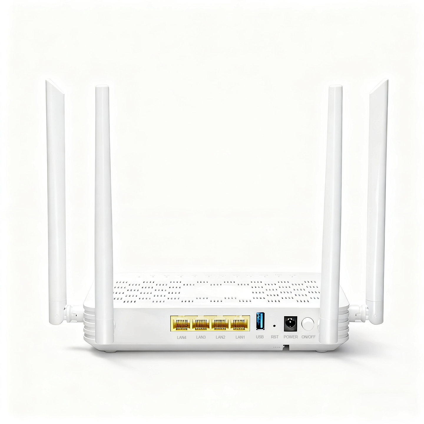 Full-Home Coverage WiFi6 XPON ONU ONT FTTH Modem 5dBi Antenna 4GE 1TEL USB AX3000 English Firmware XPON ONU
